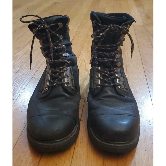 Mens Harley Davidson D93436 Coulter Black Leather Motorcycle Boots Sz 9 main image 5